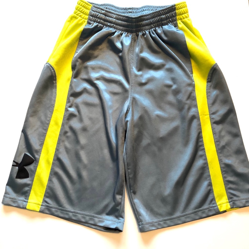 Under Armour Loose Fit Grey Neon Green Shorts